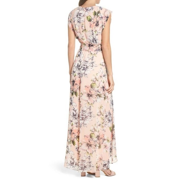 Eliza J Surplice Chiffon Floral Maxi Dress - Picture 2 of 3